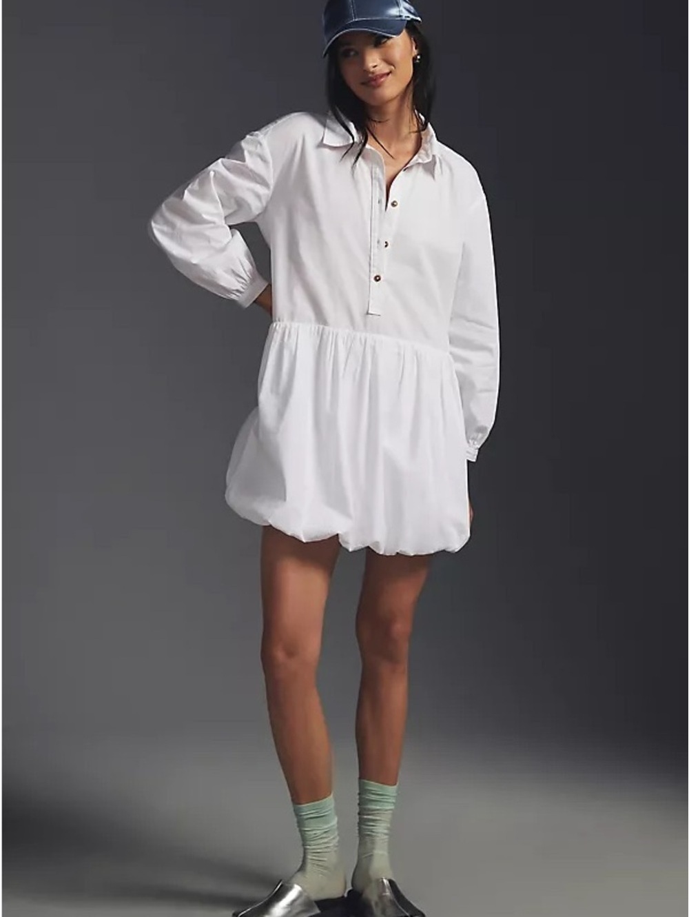 Maeve Bubble Hem Shirt Dress